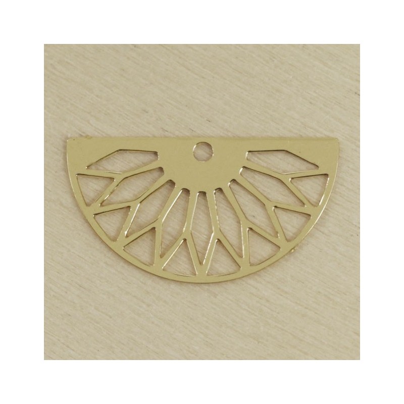 Breloque intercalaire Laser Cut demi lune aztèque doré