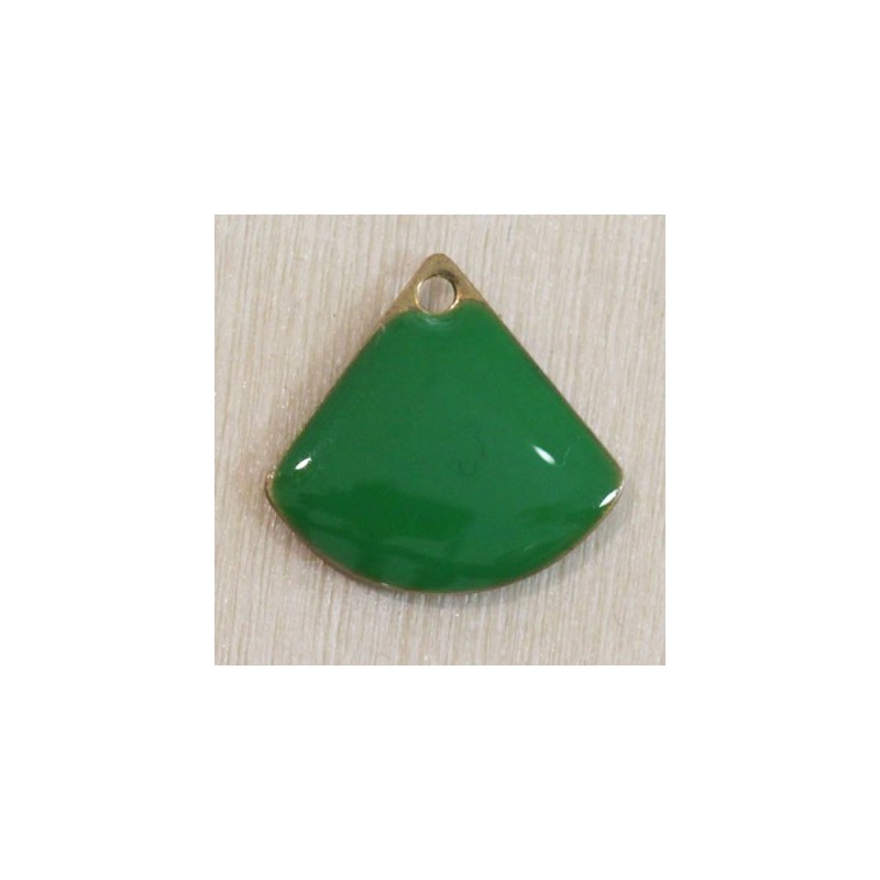 Sequin Émaillé triangle arrondi Vert