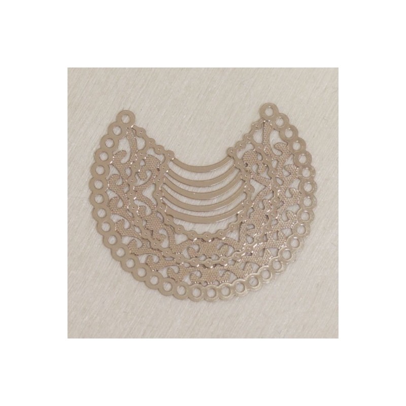 Pendentif Laser Cut - Eventail arrondi - 33x27mm - Gold rose