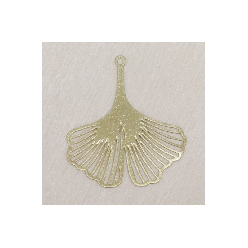 Pendentif Laser Cut - Feuille ginkgo - 33x29mm - Doré