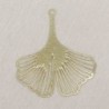 Pendentif Laser Cut - Feuille ginkgo - 33x29mm - Doré