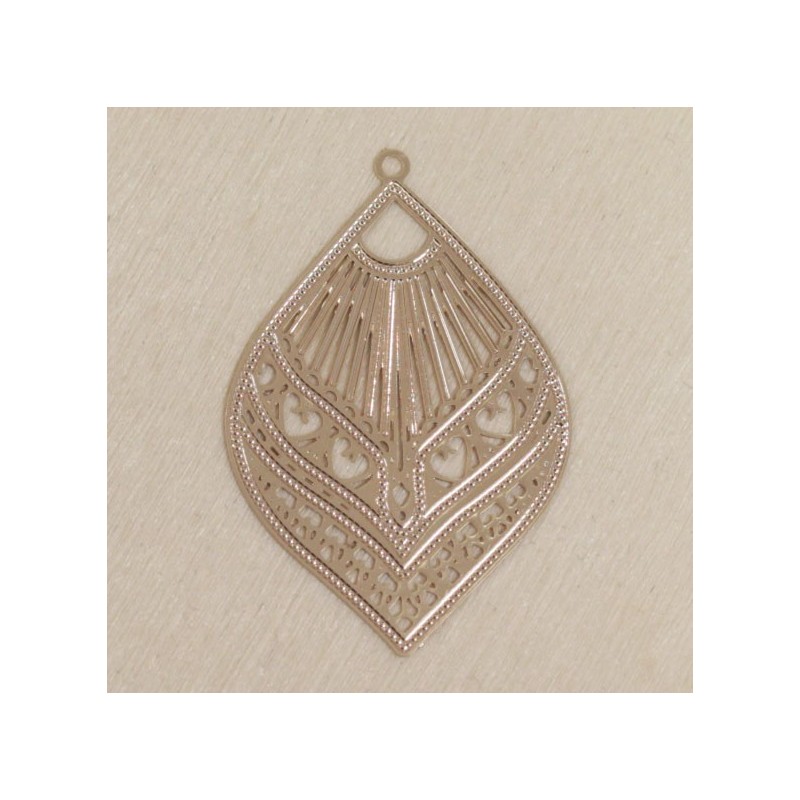 Pendentif Laser Cut - Goutte pointue -38x25mm - Gold rose