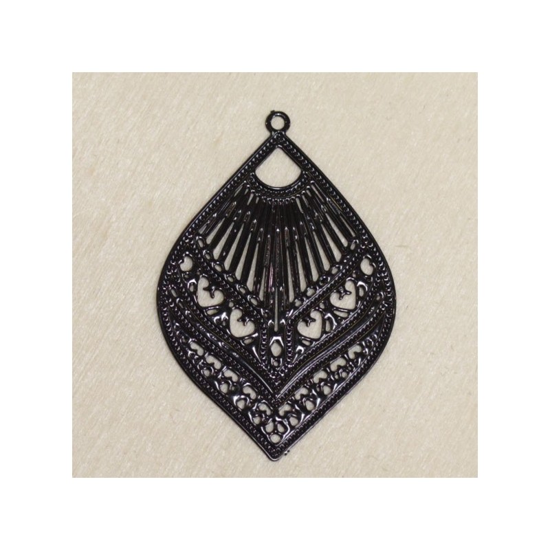 Pendentif Laser Cut - Goutte pointue -38x25mm - Noir