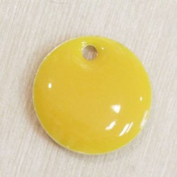 Sequin Émaillé rond Jaune