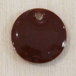 Sequin Émaillé rond Marron chocolat