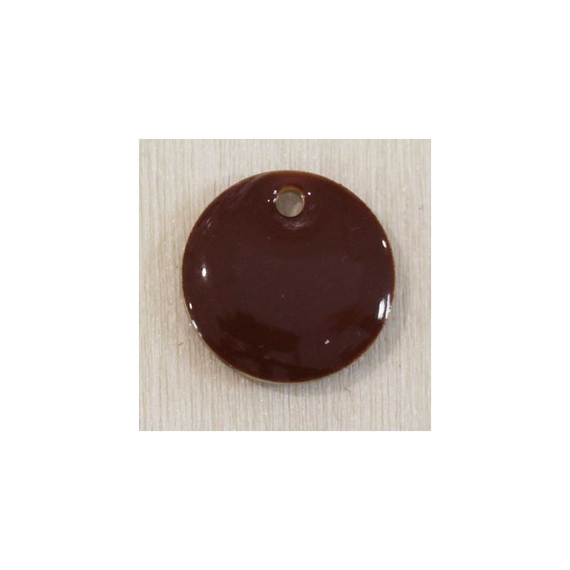 Sequin Émaillé rond Marron chocolat