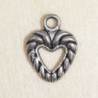 Breloque - Coeur - 12x10mm - Argenté foncé