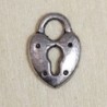 Breloque - Cadenas Coeur - 13x8mm - Argenté foncé