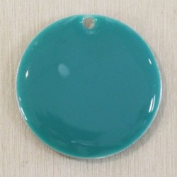 Sequin Émaillé grand rond Bleu turquoise