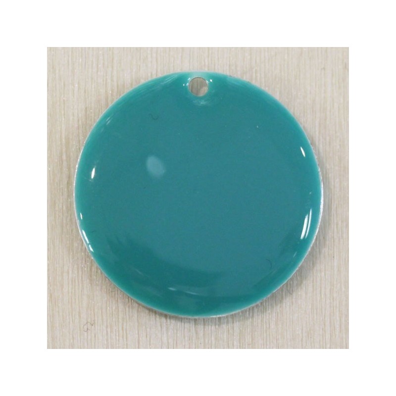 Sequin Émaillé grand rond Bleu turquoise