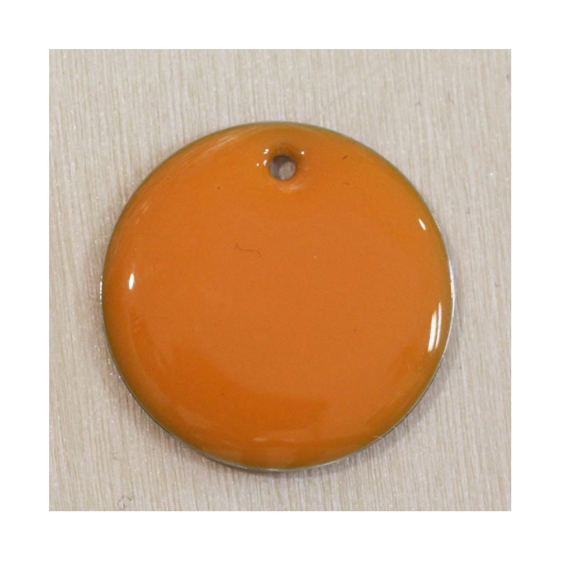 Sequin Émaillé grand rond Orange