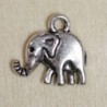 Breloque Éléphant - 12x12mm - Argenté foncé