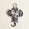 Breloque Tête d'éléphant - 22x15mm - Argenté foncé