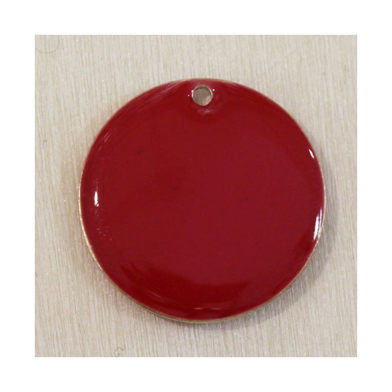 Sequin Émaillé grand rond Rouge