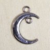 Breloque Lune - 19x15mm - Argenté foncé