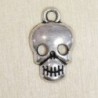 Breloque - Tête de mort - 16x10mm - Argenté foncé