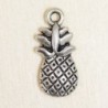 Breloque - Fruit Ananas - 19x9mm - Argenté foncé