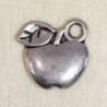 Breloque - Fruit Pomme - 10x12mm - Argenté foncé