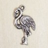 Breloque Flamant rose - 23x12mm - Argenté foncé