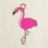 Breloque Flamant rose - 29x18mm - Émaillé Rose fuchsia