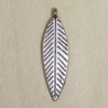 Breloque - Plume - 33x10mm - Argenté foncé