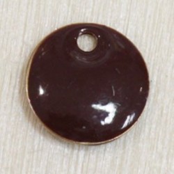 Sequin Émaillé petit rond Marron foncé