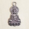 Breloque - Buddha assis - 26x14mm - Argenté foncé