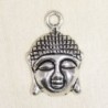 Breloque - Tête de Buddha - 22x15mm - Argenté foncé