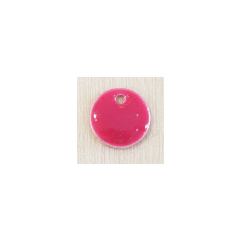 Sequin Émaillé petit rond Rose fuchsia