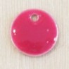 Sequin Émaillé petit rond Rose fuchsia - 8mm