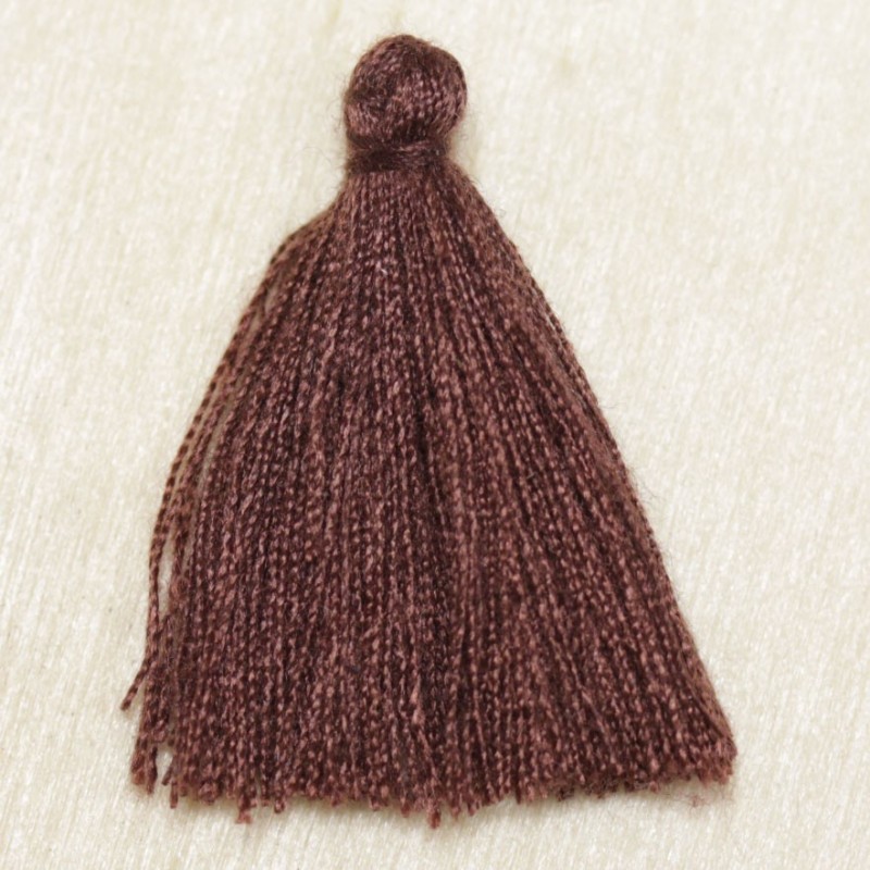 Pompon de fil de coton - 30 à 40 mm - Marron Chocolat