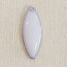 Sequin Émaillé navette Blanc - 20x8mm