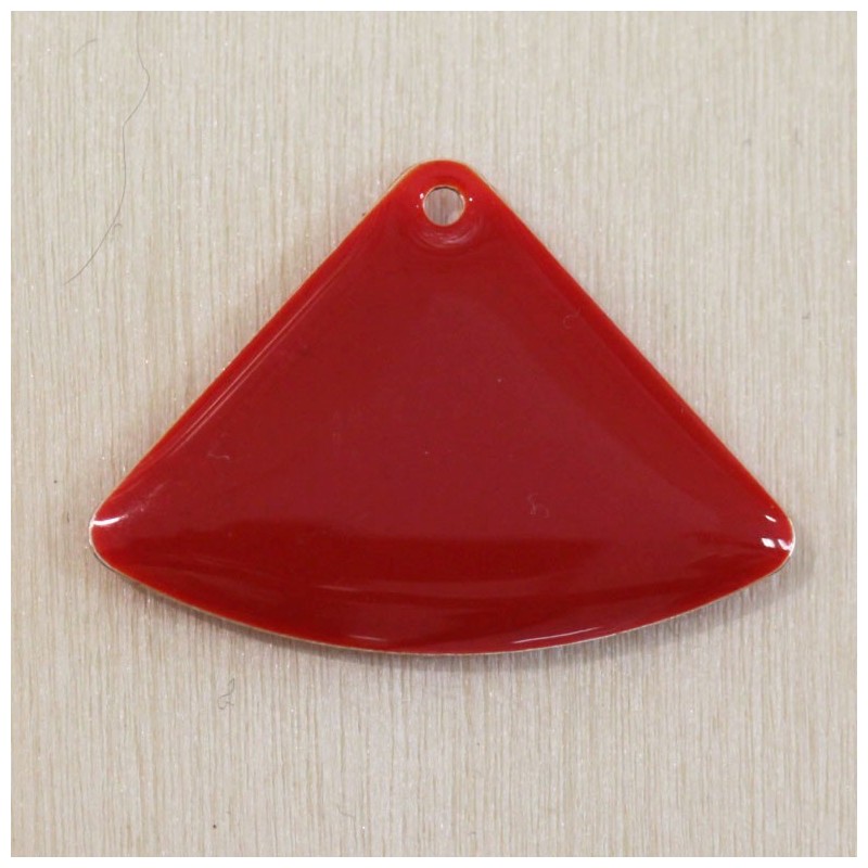 Sequin Émaillé grand triangle arrondi Rouge