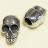 Perle - Acier Inoxydable - Tête de mort - 20x13mm - Argenté foncé