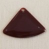 Sequin Émaillé grand triangle arrondi Marron - 18x25mm