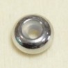 Perle - Acier Inoxydable - Rondelle avec caoutchouc - 6x3mm - Argenté foncé