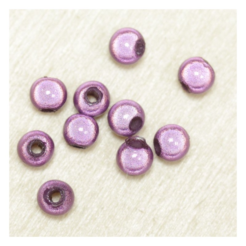 Perles Magiques Rondes 4mm - Lot de 10 Perles - Violet