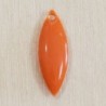 Sequin Émaillé navette Orange foncé - 20x8mm