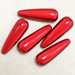 Perles Magiques Gouttes 30x8mm - Lot de 5 Perles - Rouge