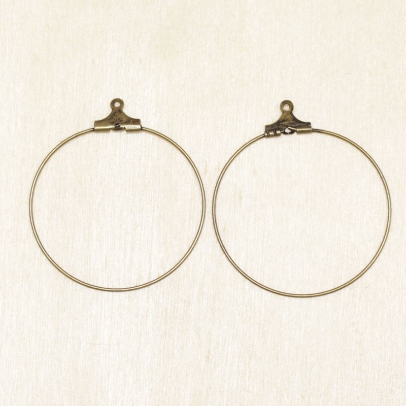 Boucles d'Oreilles Créoles 35mm - Bronze - La Paire