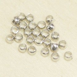 Perles à écraser 2mm  - Argenté Foncé - Lot de 100