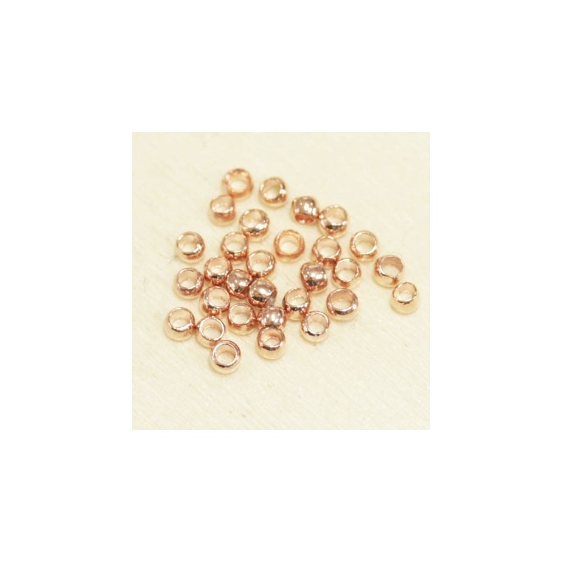 Perles à écraser 2mm  - Cuivre Rouge - Lot de 100