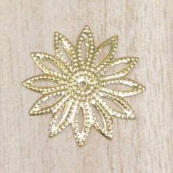 Filigré - Estampe - Fleur - 19mm - Doré