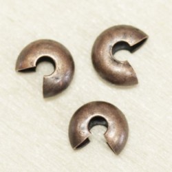 Cache-Perles à écraser 6mm  - Cuivre - Lot de 10