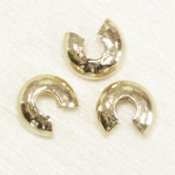 Cache-Perles à écraser 6mm  - Doré - Lot de 10