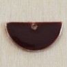 Sequin Émaillé demie-lune Marron Chocolat -16x8mm