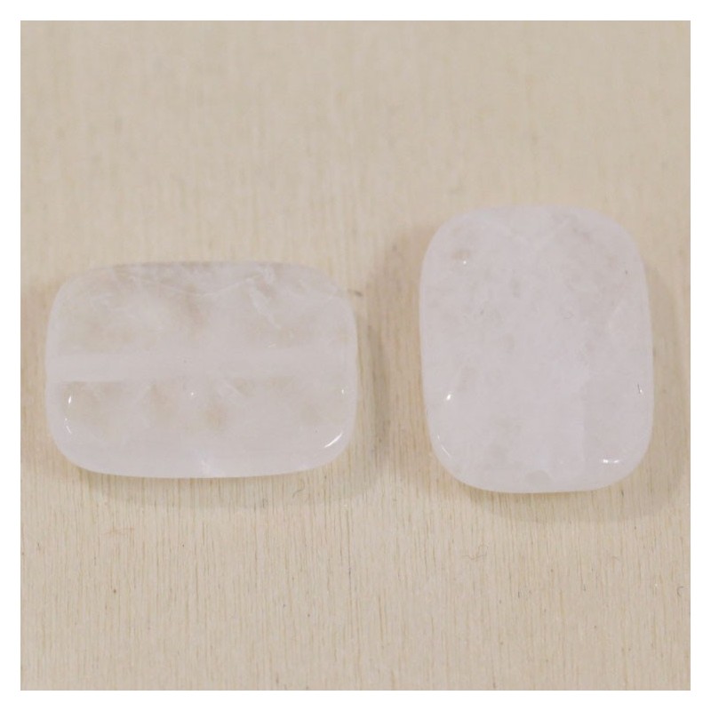 Perle rectangle cristal de roche naturel 16x12mm,bijou pierre naturelle,quartz  naturel,perle pierre,le fil de 13 perles g5753 - Un grand marché