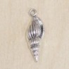 Breloque Coquillage - 23x8mm - Argenté foncé