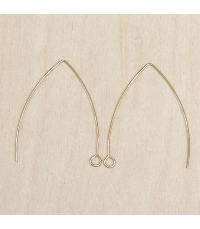 Boucles d'oreilles Grands Hameçons en Acier Inoxydable 40mm - Doré - La Paire