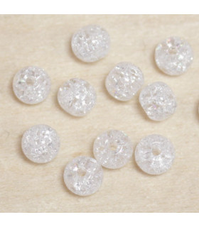 Perles en pierre naturelle ou Gemme - Cristal Roche Craquelé - 4mm - Lot de 10 perles